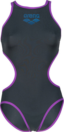 Damski Strój Kąpielowy W Arena One Biglogo One Piece  asphalt-purple rozmiar 34