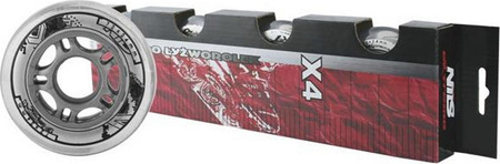 Kółka Nils Extreme PU 72x24 82A przezroczyste 4 sztuki