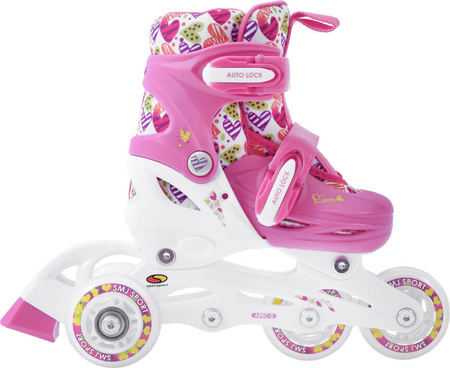 2w1 Wrotko-rolki wrotki łyżworolki regulowane Combo Hearts