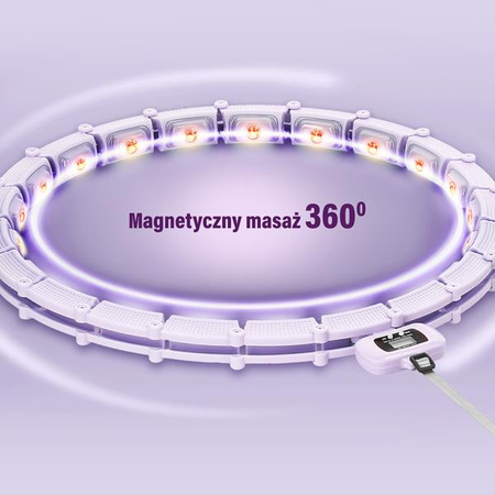 Hula hop z magnesami obciążnikiem licznikiem fioletowy HMS HHM14