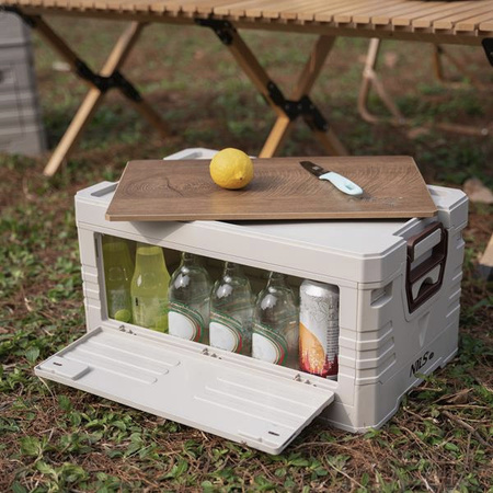 Składana skrzynia kempingowa turystyczna z funkcją stołu szafki 2w1 50l Nils Camp NCB4002