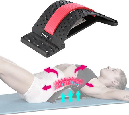 Przyrząd do rozciągania pleców z magnesami HMS prp02 czerwony