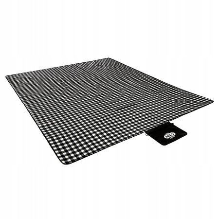 Koc piknikowy Nils Camp NC2310 biało-czarny 300x200 cm PE ALU