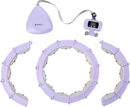 Hula hop z magnesami obciążnikiem licznikiem fioletowy HMS HHM14