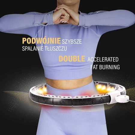 Zestaw hula hop magnetyczne HMS HHM16 z licznikiem pas wyszczuplający BR163 czarny