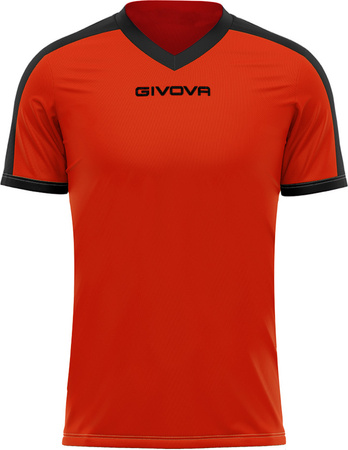 Koszulka Givova Revolution Interlock pomarańczowo-czarna MAC04 0110