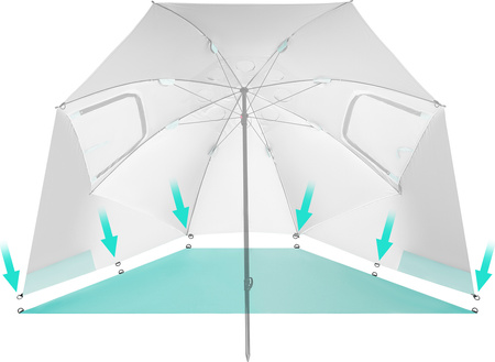 NC17114 PARASOL/PARAWAN PLAŻOWY 2W1 XXL 240 CM ZIELONY NILS