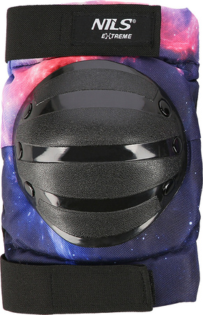 Zestaw ochraniaczy na kolana łokcie nadgarstki dla młodzieży na rolki deskorolkę hulajnogę Nils Extreme H734 czarne rozmiar L