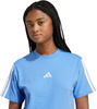 Koszulka damska adidas Essentials 3-Stripes Cotton jasnoniebieska JV7361