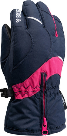 Dziecięce rękawice Brugi 3ZCF granatowo-różowe rozmiar 104/110