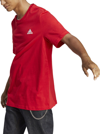 Koszulka męska adidas Essentials Single Jersey Embroidered Small Logo Tee czerwona IC9290