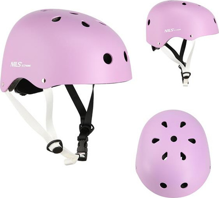 Kask rowerowy, rolki, deskorolkę Nils Extreme MTW001 fioletowy rozmiar XS 48-52 cm