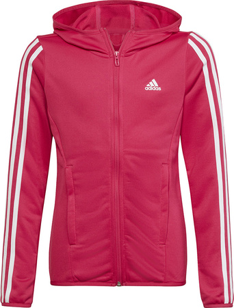 Bluza dla dzieci adidas Designed 2 Move 3-Stripes Hoodie Full Zip różowa HM4485