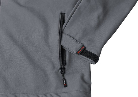 Kurtka przejściowa softshell z kapturem męska Ozoshi Kazaiuki grafitowa OZ93358