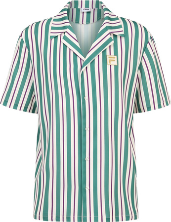 Koszula męska Fila Lastro zielono-kremowa FAM0926 13382