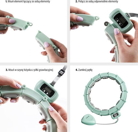 Zestaw hula hop magnetyczny hhm14 z licznikiem HMS pas wyszczuplający br163