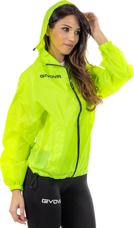Kurtka przeciwdeszczowa sportowa piłkarska Givova Rain Basico Fluo żółta RJ001 0019