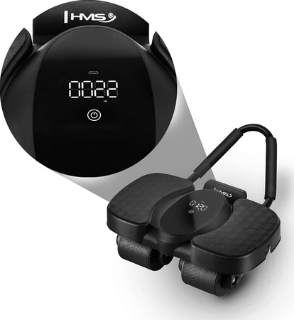 KA40 AUTOMATYCZNE KOŁO DO ĆWICZEŃ MIĘŚNI BRZUCHA Z PODPARCIEM I WYŚWIETLACZEM HMS