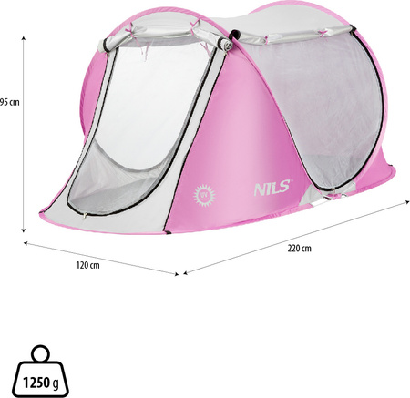 Namiot plażowy samorozkładający Nils nc3043 różowy