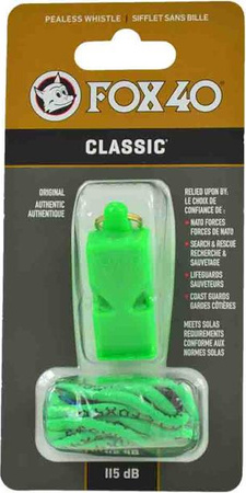 Gwizdek Fox 40 Classic zielony ze sznurkiem 9903-1408