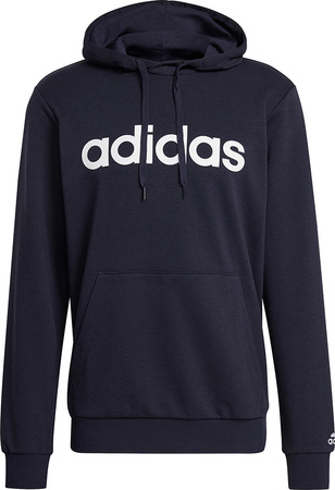 Bluza męska adidas Essentials French Terry Linear Logo Hoodie granatowa GK9066