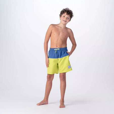 Spodenki szorty kąpielówki dziecięce Aquawave Drakon Jr granatowo-limonkowe rozmiar 158