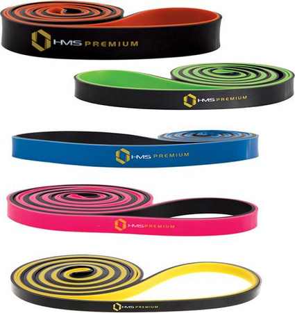 Guma taśma oporowa do ćwiczeń HMS Premium GU06 9x5x2250 mm żółto-czarna