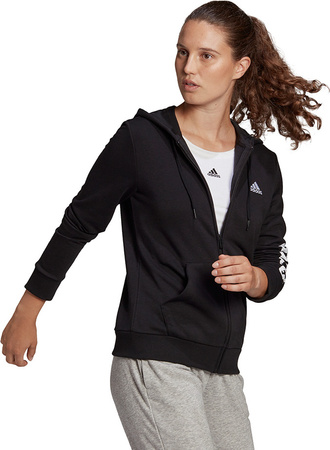 Bluza damska adidas Essentials Linear Ful zipp Hoodie czarna GL0791