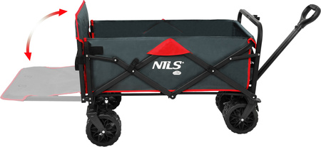 Wózek turystyczny transportowy plażowy do 100kg Nils Camp NC26001 czarny 160 l