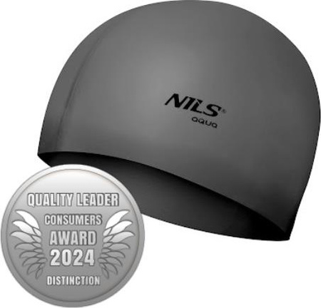 Czepek silikonowy Nils aqua nqc jednokolorowy sl02 ciemnoszary