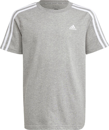 Koszulka dla dzieci adidas Essentials 3-Stripes Cotton Tee szara IB1669
