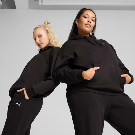 Bluza damska z kapturem kangurka Puma ESS Comfort Hoodie FL czarna 682384 01