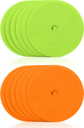 Znaczniki płaskie pachołki na parkiet SMJ sport 12 sztuk zielono-pomarańczowe 15cm