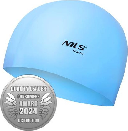 Czepek pływacki silikonowy Nils aqua nqc jednokolorowy bl01 jasnoniebieski