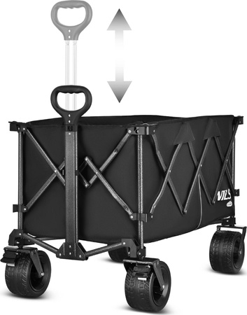 Wózek turystyczny transportowy plażowy XXL do 100kg Nils Camp NC2604 czarny 180 l
