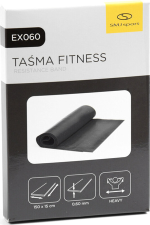 Taśma guma oporowa fitness HEAVY czarna 0.6 mm / SMJ sport EX060