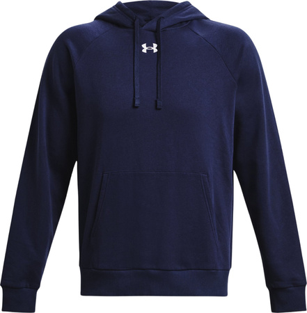 Bluza z kapturem kangurka męska Under Armour Rival Fleece Hoodie granatowa 1379757 410