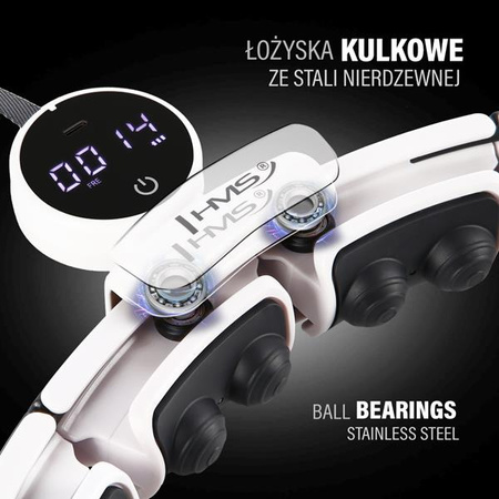 Hula hop white z magnesami i obciążnikiem licznik HMS hhm16
