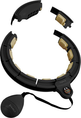 Zestaw Hula hop magnetyczny czarno-złote HHM13 z licznikiem HMS pas wyszczuplający BR163