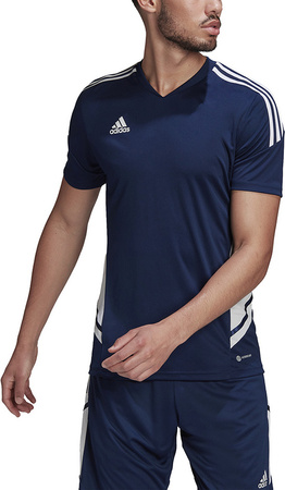 Koszulka męska adidas Condivo 22 Jersey V-neck granatowo-biała HA6291