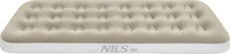 Materac welurowy jednoosobowy turystyczny kempingowy Nils Camp NC2801 beżowy 191x73x22 cm