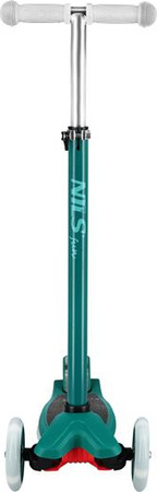 Hulajnoga dziecięca balansowa świecące koła i podest LED Nils Fun HLB1310 zielona