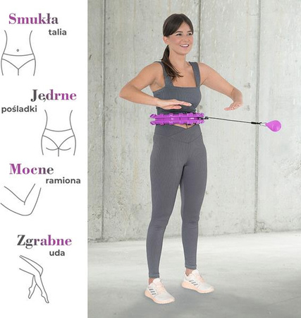 Hula hop violet z wypustkami i obciążnikiem HMS hhw12 plus size