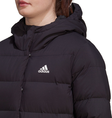 Kurtka damska adidas Helionic Hooded Down czarna HG8747