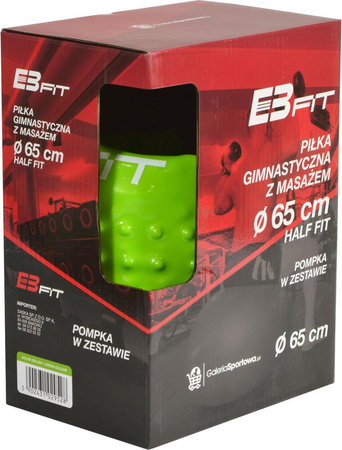 Piłka fitness gimnastyczna z masażerem half fit 65cm Eb fit