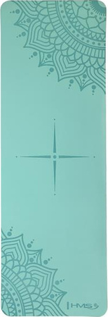 Mata do ćwiczeń jogi yogi fitness TPE HMS YM10 miętowa 182x61x0.8 cm