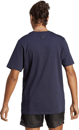 Koszulka męska adidas Essentials Single Jersey 3-Stripes Tee granatowa IC9348