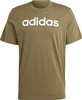 Koszulka męska adidas Essentials Single Jersey Linear Embroidered Logo Tee khaki IC9280