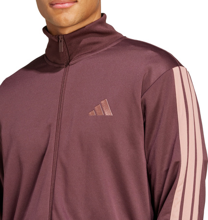 Dres męski adidas Sportswear Basic 3-Stripes French Terry brązowy JI8872