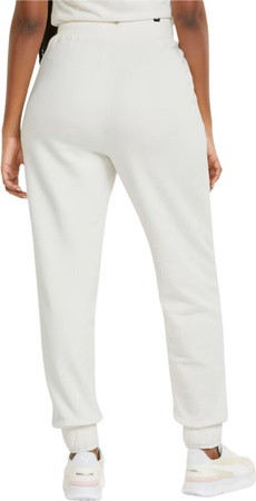 Spodnie damskie Puma ESS Embroidery High-Waist Pants FL kremowe 670007 99